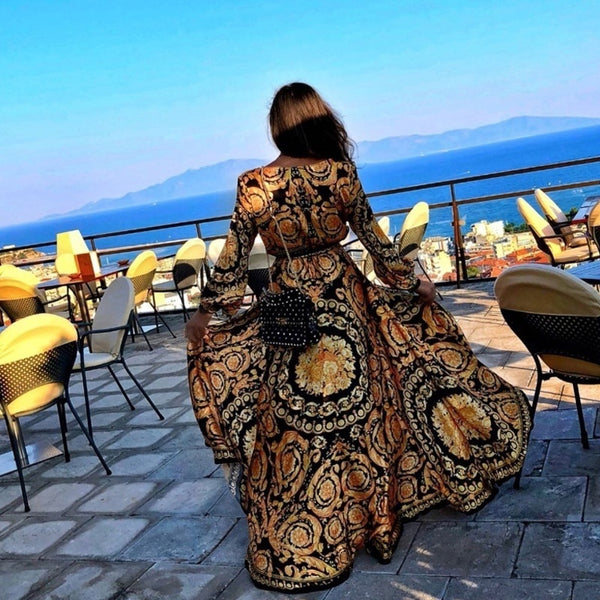 Womens Maxi Dress Sexy Paisley Party Dress Robe Clubwear | Vimost Shop.