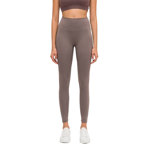 Naked-feel Woman Leggings Fitness Leggings Sports Mid Waist Ankle-Length Pants multiple color Solid High Compression | Vimost Shop.