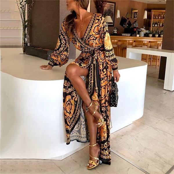 Womens Maxi Dress Sexy Paisley Party Dress Robe Clubwear | Vimost Shop.