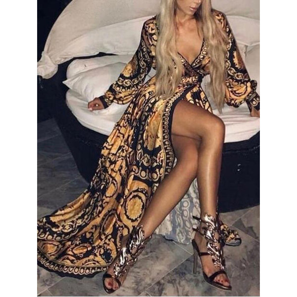 Womens Maxi Dress Sexy Paisley Party Dress Robe Clubwear | Vimost Shop.