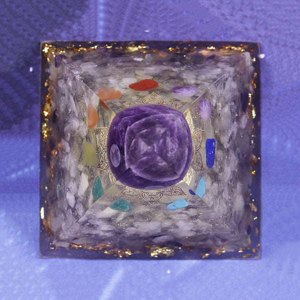 Orgonite Amethyst Pyramid Change The Magnetic Field Of Life Reiki Stone Fluorite  Aura Crystal Resin Decorative Craft Jewelry | Vimost Shop.