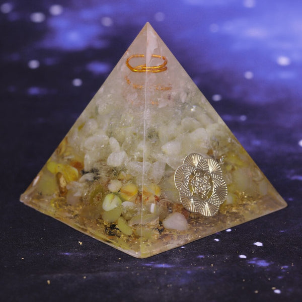 Orgonite Pyramid Natural Crystal Energy Pyramid  For Emf Protection Reiki Chakra Healing Bring Good Luck Resin Decorative | Vimost Shop.