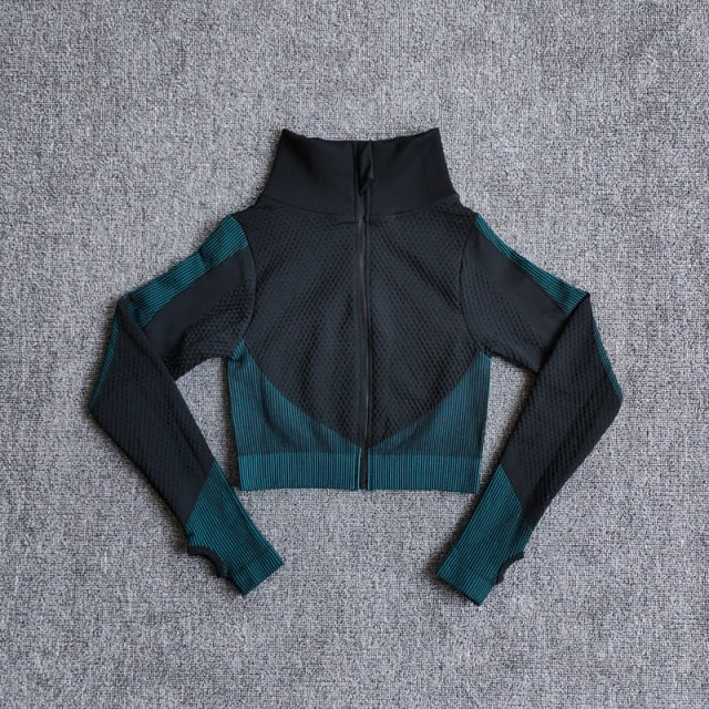 Yoga-Top Vital Seamless Yoga Shirt Women Fitness Zipper Long Sleeve Workout Tops Gym Clothes Sportswear Running T-Shirts