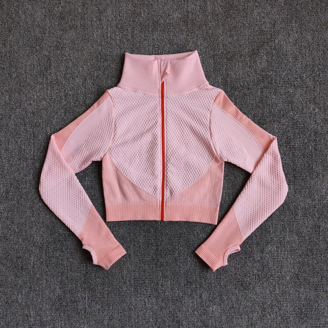 Yoga-Top Vital Seamless Yoga Shirt Women Fitness Zipper Long Sleeve Workout Tops Gym Clothes Sportswear Running T-Shirts