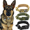 Tactical Dog Collar Adjustable Metal Buckle Dog Collars with Control Handle Training Pet Cat Dog Collar For Small Large Dogs | Vimost Shop.