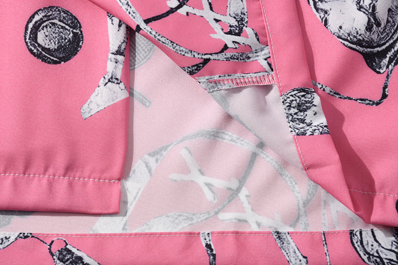 Summer Tennis Print Pink Beach Hawaiian Aloha Shirts Mens Casual Short Sleeve Shirt Male Fashion Shirts Tops | Vimost Shop.