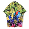 Fashion Summer Leaves Print Orange Beach Hawaiian Aloha Shirts Mens Casual Short Sleeve Shirt Camisas Shirts Tops | Vimost Shop.