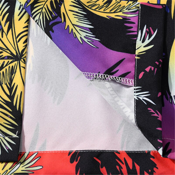 Fashion Summer Leaves Print Orange Beach Hawaiian Aloha Shirts Mens Casual Short Sleeve Shirt Camisas Shirts Tops | Vimost Shop.