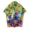 Fashion Summer Leaves Print Orange Beach Hawaiian Aloha Shirts Mens Casual Short Sleeve Shirt Camisas Shirts Tops | Vimost Shop.