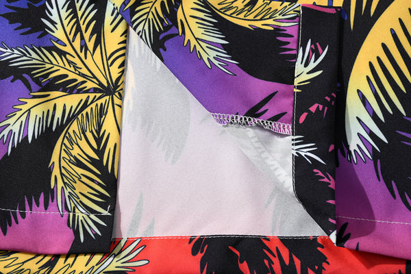 Fashion Summer Leaves Print Orange Beach Hawaiian Aloha Shirts Mens Casual Short Sleeve Shirt Camisas Shirts Tops | Vimost Shop.
