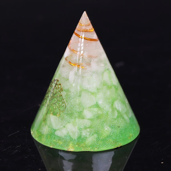 Orgonite Pyramid Natural White Crystal Energy Generator Pyramid  for EMF Protection tree of life Chakra Healing Meditation | Vimost Shop.
