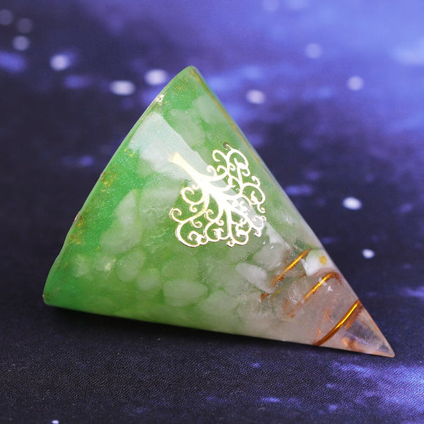 Orgonite Pyramid Natural White Crystal Energy Generator Pyramid  for EMF Protection tree of life Chakra Healing Meditation | Vimost Shop.