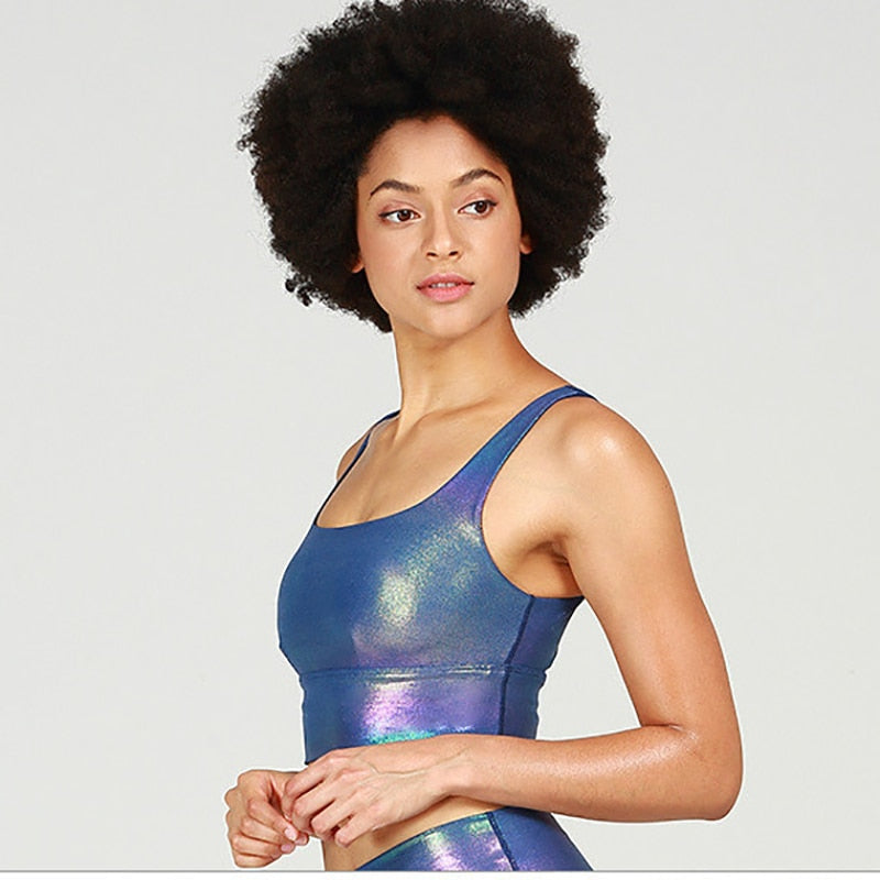 GOLD STAMPING Shockproof Running Yoga Sports Bras Crop | Vimost Shop.