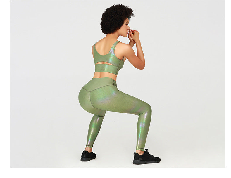 GOLD STAMPING Shockproof Running Yoga Sports Bras Crop | Vimost Shop.