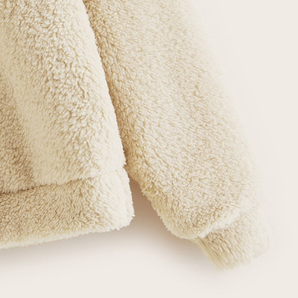 Preppy Lovely With Bears Ears Solid Teddy Hoodie Pullovers Sweatshirt Campus Casual Sweatshirts | Vimost Shop.