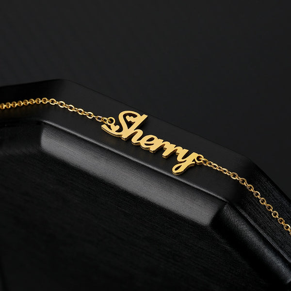 stainless steel anklet Personalized name ankle bracelet custom anklet bracelet | Vimost Shop.