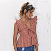 Women Summer V Neck Sleeveless Ladies Ditsy Floral Boho Cute Tops | Vimost Shop.