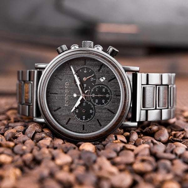 Wood Watch Men Stopwatch erkek kol saati Wooden Wristwatches Male Show Date Create Gift | Vimost Shop.