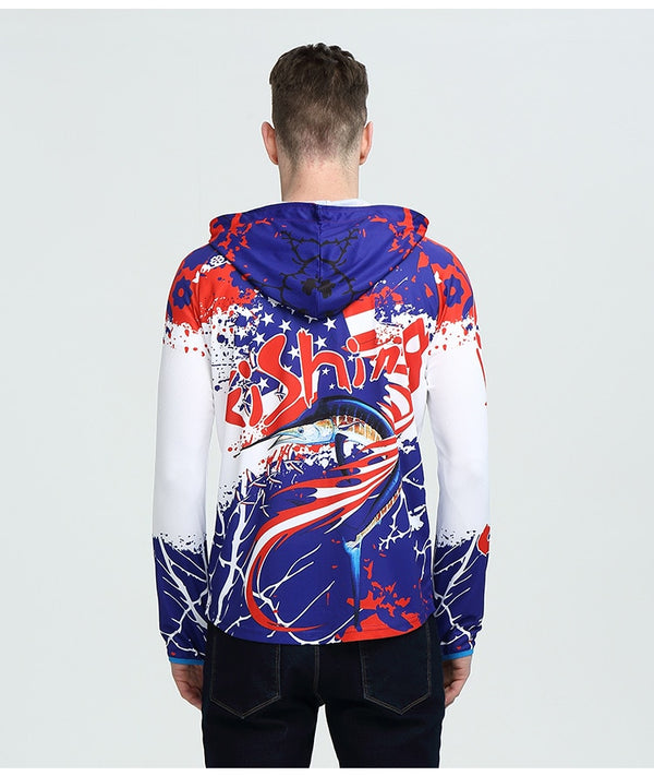 Men Fishing Clothes Long Sleeve light weight Hoodie Fishing Clothing Quick Dry Breathable Sun Protection Fishing Shirt | Vimost Shop.