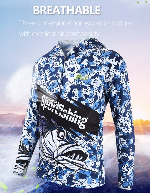 Quick Dry Bass Fishing Clothing set Long Sleeve Camouflage Hooded Breathable Anti-UV Sun Protection clothes fishing shirts | Vimost Shop.