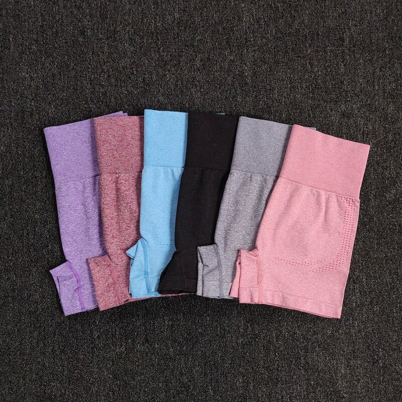 Seamless Women's Shorts Yoga Fitness High Waist Workout Shorts Sport Gym Leggings Slim Tummy Control Athletic Shorts