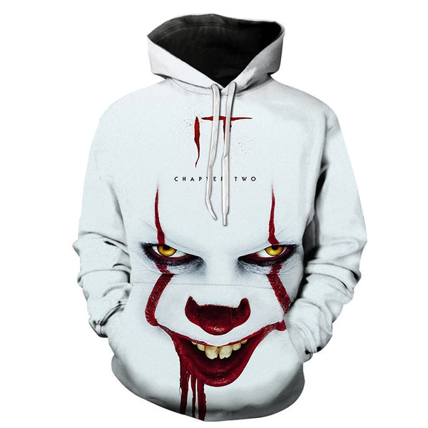 Horror Movie IT Clown 3D Print Hoodie Funny Pullover joker sweatshirt Hip Hop Sudadera hombre coat winter jacket men harajuku | Vimost Shop.