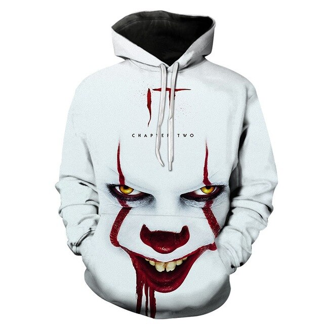 Horror Movie IT Clown 3D Print Hoodie Funny Pullover joker sweatshirt Hip Hop Sudadera hombre coat winter jacket men harajuku | Vimost Shop.