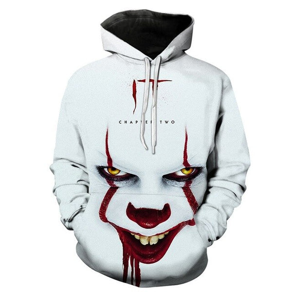 Horror Movie IT Clown 3D Print Hoodie Funny Pullover joker sweatshirt Hip Hop Sudadera hombre coat winter jacket men harajuku | Vimost Shop.