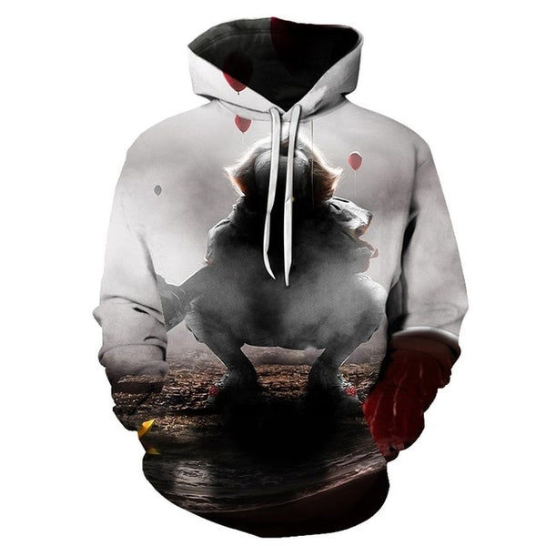 Horror Movie IT Clown 3D Print Hoodie Funny Pullover joker sweatshirt Hip Hop Sudadera hombre coat winter jacket men harajuku | Vimost Shop.