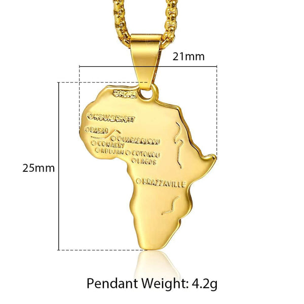 Trendsmax Africa Map Gold Pendant Necklace for Men Women Fashion African Map Pendant Hip Hop Dropshipping Jewelry Ethiopian GP56 | Vimost Shop.