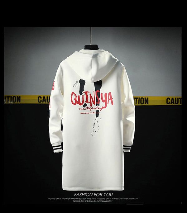 The North Fashion Long Coat Autumn Zipper Windproof Slim Windbreaker Mens Large Size Hip Hop Jackets Clothes Face | Vimost Shop.
