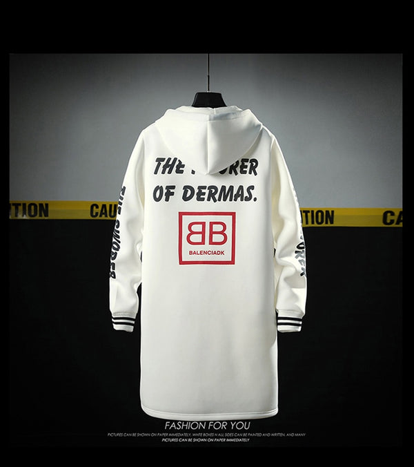 The North Fashion Long Coat Autumn Zipper Windproof Slim Windbreaker Mens Large Size Hip Hop Jackets Clothes Face | Vimost Shop.
