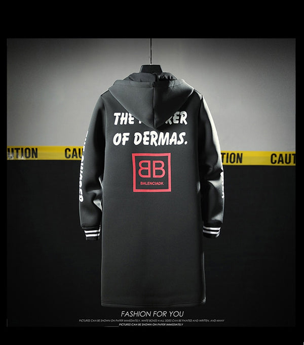 The North Fashion Long Coat Autumn Zipper Windproof Slim Windbreaker Mens Large Size Hip Hop Jackets Clothes Face | Vimost Shop.
