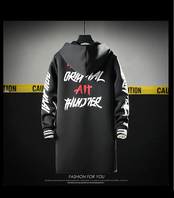 The North Fashion Long Coat Autumn Zipper Windproof Slim Windbreaker Mens Large Size Hip Hop Jackets Clothes Face | Vimost Shop.