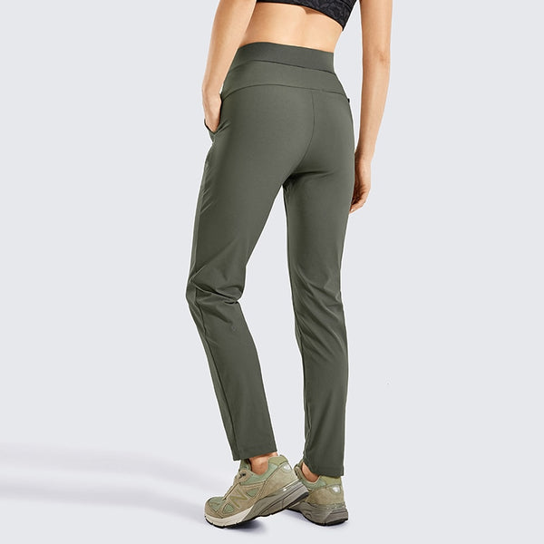 Women's Zip-off Hiking Pants Lightweight Quick Dry Comfy Casual Pants Elastic Waist Straight Leg