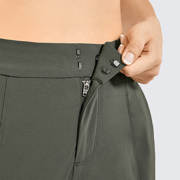 Women's Zip-off Hiking Pants Lightweight Quick Dry Comfy Casual Pants Elastic Waist Straight Leg