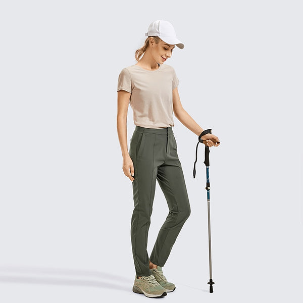 Women's Zip-off Hiking Pants Lightweight Quick Dry Comfy Casual Pants Elastic Waist Straight Leg