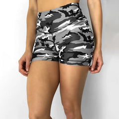 Women High Waist Sport Shorts Camouflage Print  Butt Workout Running Fitness Leggings Yoga Shorts Biker Shorts