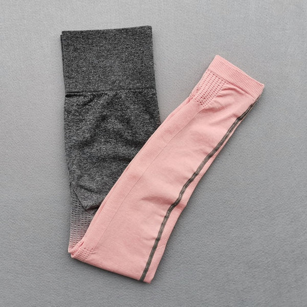 Women Yoga Set Gym Clothing Ombre Seamless Gradient Leggings+Long sleeve Top Workout Sport Suit Women Fitness Set Active Wear | Vimost Shop.