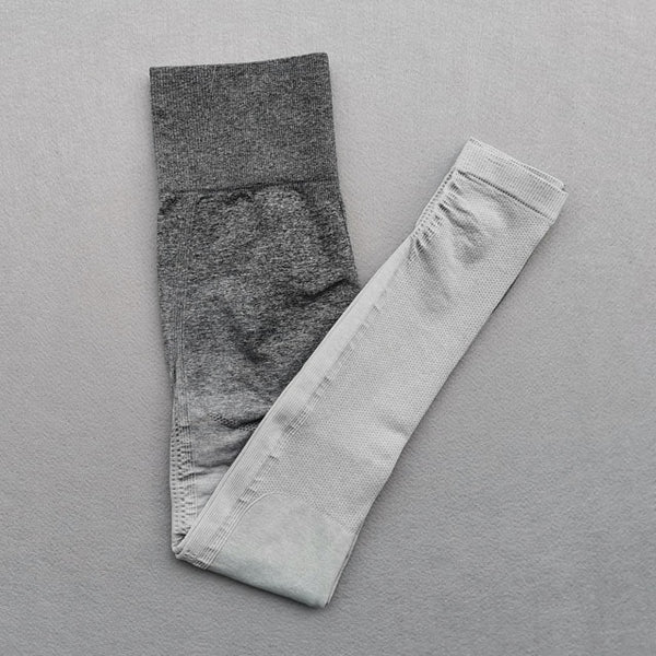 Women Yoga Set Gym Clothing Ombre Seamless Gradient Leggings+Long sleeve Top Workout Sport Suit Women Fitness Set Active Wear | Vimost Shop.