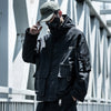 Letter Black Multi-pocket Men's Hip Hop Cargo Jackets Coats Streetwear Cardigan Zipper Casual Techwear Hooded Men Outerwear Top | Vimost Shop.