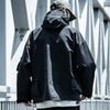 Letter Black Multi-pocket Men's Hip Hop Cargo Jackets Coats Streetwear Cardigan Zipper Casual Techwear Hooded Men Outerwear Top | Vimost Shop.