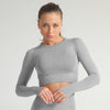 Lycra Seamless 2PCS Women Yoga Set Gym Clothing Fitness Leggings+Cropped Shirts Sport Suit Women Long Sleeve Tracksuit Active | Vimost Shop.