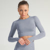 Lycra Seamless 2PCS Women Yoga Set Gym Clothing Fitness Leggings+Cropped Shirts Sport Suit Women Long Sleeve Tracksuit Active | Vimost Shop.
