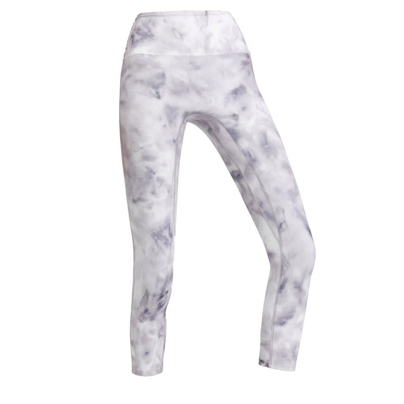 Tie Dye NO FRONT SEAM Sport Gym Yoga Capri Leggings Women | Vimost Shop.