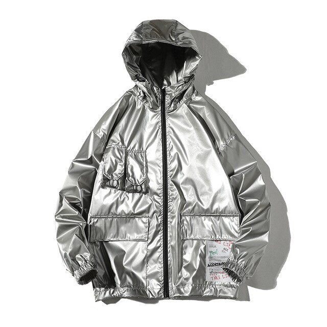 New Spring men Bright Leather Jacket Hooded Multi-pocket Fashion Design Men's Jackets and Coats Clothes Big Size 4XL 5XL | Vimost Shop.
