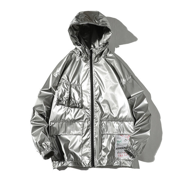 New Spring men Bright Leather Jacket Hooded Multi-pocket Fashion Design Men's Jackets and Coats Clothes Big Size 4XL 5XL | Vimost Shop.
