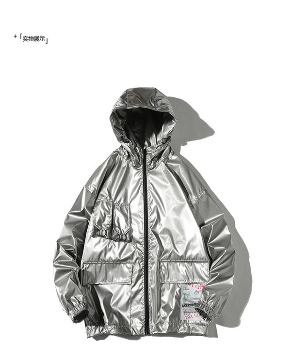 New Spring men Bright Leather Jacket Hooded Multi-pocket Fashion Design Men's Jackets and Coats Clothes Big Size 4XL 5XL | Vimost Shop.