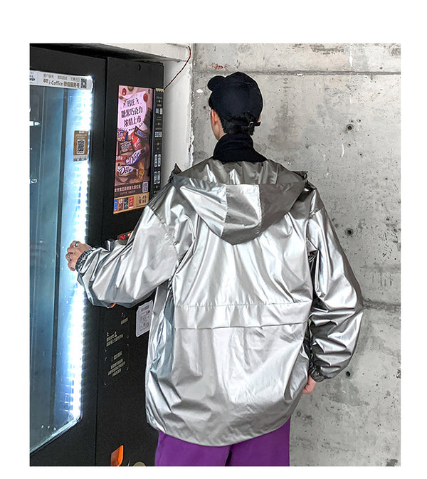 New Spring men Bright Leather Jacket Hooded Multi-pocket Fashion Design Men's Jackets and Coats Clothes Big Size 4XL 5XL | Vimost Shop.