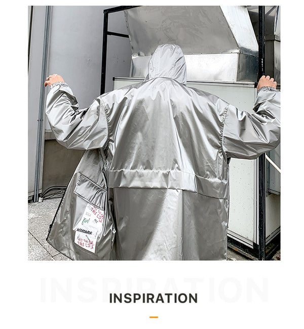 New Spring men Bright Leather Jacket Hooded Multi-pocket Fashion Design Men's Jackets and Coats Clothes Big Size 4XL 5XL | Vimost Shop.
